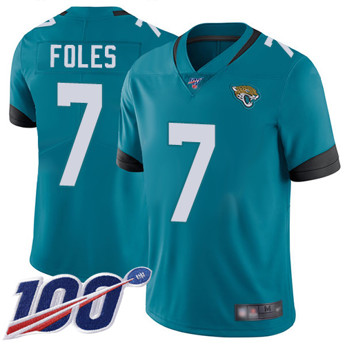 Nike Jacksonville Jaguars #7 Nick Foles Teal Green Alternate Men Stitched NFL 100th Season Vapor Limited Jersey